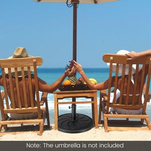 Base per Ombrellone a Braccio Rotonda da 40 Libbre, 21,5 Pollici, Riempibile con Sabbia, in Acciaio Inossidabile e Alluminio per Patio - Product Image 5