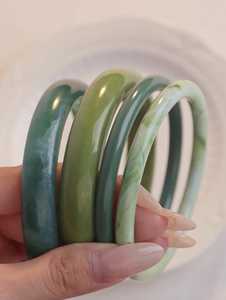 Green <b>Resin</b> Bangle Bracelet Set Stackable Acrylic Bangles Minimalist Glossy Bracelets Jade Style Jewelry Summer <b>Resin</b> <b>Crafts</b> - Product Image 5