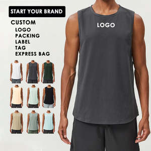 Camiseta Deportiva de Alta Calidad para Hombre, de Secado Rápido, para Gimnasio, Entrenamiento, Fitness, Chaleco sin Mangas, Logotipo Personalizado - Product Image 1