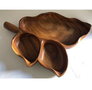 Wood Dry Fruit Tray With Four Compartments Irregular Shape Rustic Design Multi Functional Serving Platter - Product Image 6