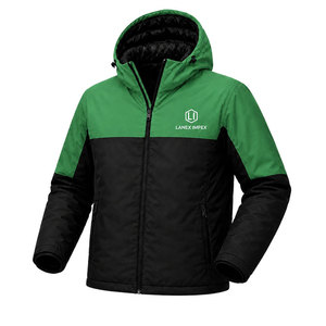 Custom Men's <b>Waterproof</b> Hooded Puffer <b>Jacket</b> Winter Windproof Insulated Outdoor Thermal Coat Green Black Full Zip <b>Parka</b> OEM ODM - Product Image 2