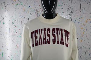 Sudadera TEXAS STATE CREAM con Cuello Alto, 100% Marrón, Apliques Bordados, Sudadera de Cuello Ancho, URBAN PRODUCTIONS - Product Image 3