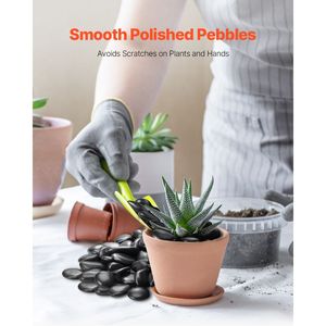 Ciottoli Neri Lisci e Lucidi da 1-2 Pollici, 15 Libbre, per Decorazione Giardino, Paesaggistica e Pavimentazione - Product Image 4