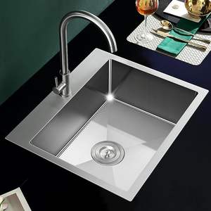 THCSS-0203 haut de gamme fait à la main 304 en acier inoxydable évier de cuisine Double bol réduction du bruit caractéristiques entretien facile - Product Image 5