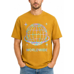 Camiseta de Algodón con Estampado Reflectante Gráfico para Hombre, Camiseta Oversize de Estilo Urbano, Tela Suave, Ropa Casual Elegante para Cada Temporada - Product Image 3