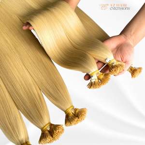 2025 Venta caliente puntas de cabello humano de queratina doble dibujado cutícula virgen alineada I Tip extensiones de cabello humano 100 piezas - Product Image 6