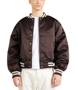 Chaqueta universitaria personalizada de satén con botones, logotipo del equipo bordado, chaqueta Letterman universitaria personalizada - Product Image 3
