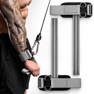 สายรัดข้อมือแบบวงแหวนคู่ Heavy Duty พร้อมแผ่นรองรับแรงกระแทก สำหรับเครื่องเคเบิล ออกกำลังกายแบบดึงข้อ วิดพื้น วิดแขน เสริมสร้างความแข็งแรง สำหรับผู้ชายและผู้หญิง - Product Image 1