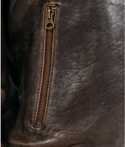 <b>Mens</b> Vintage Brown Genuine Leather Eco-Friendly Bomber <b>Jacket</b> Distressed <b>Flight</b> <b>Jacket</b> Ribbed Cuffs Hem Front OEM Service - Product Image 5