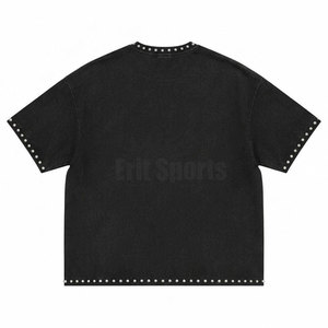 Nouveau T-shirt Homme Tendance Uni avec Strass 2026 Respirant Écologique Polyester/Coton Décontracté pour Usage Extérieur - Product Image 2