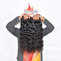 Extensions de cheveux humains indiens 100% Remy de temple indien, en paquets, double trame machine, pointes simple trame, couleur naturelle noire
