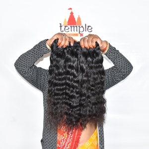 Extensiones de Cabello Humano Indio 100% Remy de Templo, con Doble Trama a Máquina, Puntas de Una Sola Capa, Color Negro Natural - Product Image 4