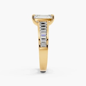 Anillo de Compromiso con Diamante Cultivado en Laboratorio con Corte Esmeralda, Certificado por IGI, en Oro de 10K, 14K, 18K, Plata 925, 935, Joyería Fina - Product Image 3