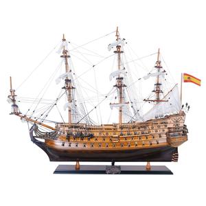 T063 - Handmade San Felipe Cedarwood Painted Model Ship <b>Nautical</b> Style Home <b>Decor</b> Business Gift OMH 91Lx28.5Wx78H cm - Product Image 1