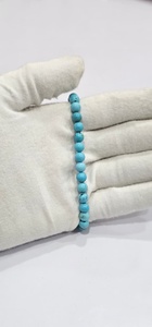 Bracelet extensible unisexe classique en perles de turquoise naturelle Ha Gems de 8 mm, pour la richesse et l'abondance, cadeau idéal - Product Image 2