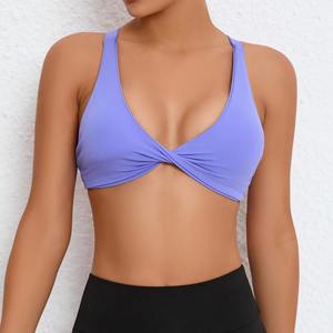 Soutien-gorge de sport haute performance personnalisé en gros, réglable, antichoc, croisé, avec rembourrage et boucle - Product Image 3