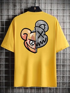 เสื้อยืดแขนสั้นลำลองผู้ชาย คอกลม สีเทา ทรงปกติ ระบายอากาศได้ดี แห้งเร็ว ผ้าฝ้ายถัก พิมพ์ลายตามสั่ง AGSH INTL - Product Image 6