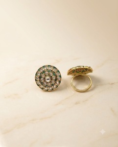 Leaf Motif Swirl Gold Plated <b>Adjustable</b> Finger <b>Ring</b> Artificial Imitation <b>Ring</b> Festive Ethnic Wear <b>Adjustable</b> <b>Size</b> Wholesale <b>Ring</b> - Product Image 3