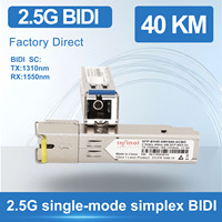 Transceptor de Fibra Óptica Infinol 2.5G SFP BIDI, 40 km, SC 1310nm/1550nm, WDM, Ethernet, FTTX, para Dispositivos de Transmisión de Fibra Óptica