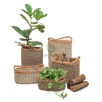 Panier de rangement en rotin tressé en jonc de mer Panda, écologique, panier à linge en osier animalier, vêtements, plantes, usage quotidien, chambre d'enfant, jouet pour bébé, enfants