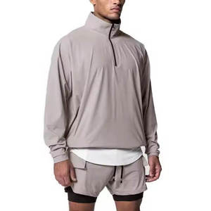 Windbreaker <b>Short</b> Set Zipper Midweight Winter Windproof Breathable Lightweight Genuine <b>Leather</b> Sportswear Custom Logo for <b>Men</b> - Product Image 5