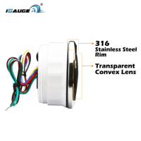 85mm OEM EDM acier inoxydable voiture tachymètre température de l'eau pression d'huile niveau du réservoir de carburant Volt odomètre KMH MPH GPS compteur de vitesse jauge