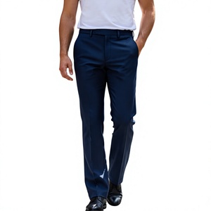 Pantalon formel bleu marine PRO ENTERPRISES pour homme, coupe droite, en polyester épais, infroissable, antistatique, haute élasticité - Product Image 6