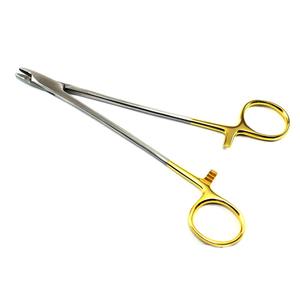 Pinza de torsión de alambre esternal al por mayor, portaagujas de 18 cm con mango dorado TC, instrumento quirúrgico para sutura, Pakistán - Product Image 1