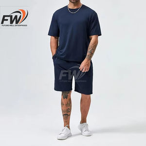 Ensemble de T-shirts décontractés pour hommes, vêtements de sport personnalisés pour la gym et le fitness, respirants, coupe oversize avec strass, service OEM pour l'hiver - Product Image 6