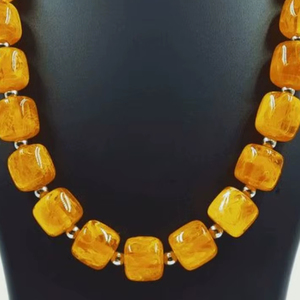 Collar de Cuentas de Piedra de Resina Unisex, Color y Tamaño Personalizables, Hecho a Mano, Moderno, para Fiestas - Product Image 1