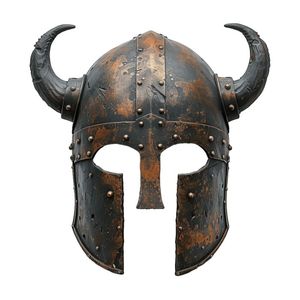 Réplique de casque viking en métal de style antique avec cornes, forme ronde, décoration d'intérieur, objet de collection, technique de moulage - Product Image 3