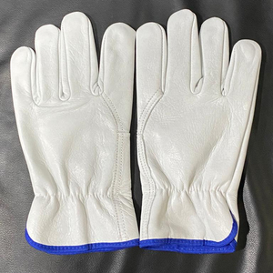 Wholesale Price White Leather Safety Work <b>Gloves</b> Breathable Anti-Vibration Durable Anti-Slip Straight Cuff General Purpose - Product Image 6