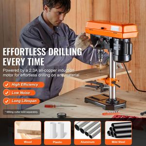 Trapano da Banco 8-in-1 con Motore a Induzione 2.5A e Velocità Regolabile 620-3100 RPM per Lavorazione del Legno - Product Image 2