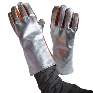Guantes de Seguridad Industriales de Cuero y Fibra de Aluminio Resistentes al Calor Extremo, para Bomberos y Soldadura, con Certificación CE - Product Image 1