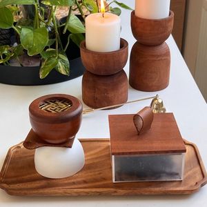 Luxury Wooden Mabkhara <b>for</b> Home Fragrance Hand-Made Sandalwood Incense <b>Burner</b> With Gold Beads Tibetan Religious Decor All-Season - Product Image 6