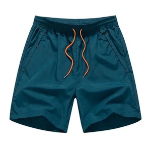 Men's <b>Black</b> Quick Dry Drawstring Bermuda Shorts Solid Color Polyester Casual Sport Shorts Mid Waist Plain Dyed Woven Fabric - Product Image 6