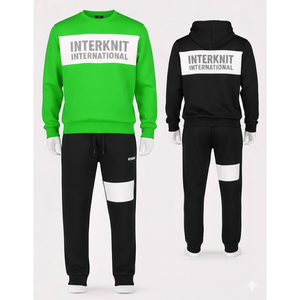 Interknit International Men's Gray Tracksuit Crew Neck <b>Sweatshirt</b> Joggers Full Length Drawstring Casual Wear Autumn Style - Product Image 6