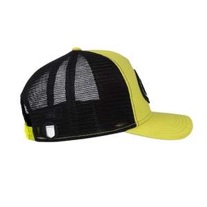 Casquette de camionneur jaune et noire avec logo personnalisé, casquette en mesh de haute qualité, réglable avec fermeture snapback, chapeau d'été pour le sport et les activités de plein air - Product Image 2