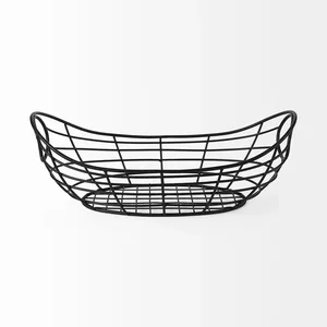 Premium Handmade Metal <b>Basket</b> with Wooden Handle for Rustic Homes Luxury Decorative <b>Wire</b> <b>Basket</b> for Contemporary Living Room - Product Image 3