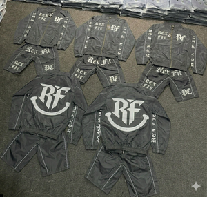 2025 Custom Logo Nylon Polyester Windbreaker <b>Jacket</b> and <b>Shorts</b> Set Men Summer Streetwear Two Piece Tracksuit <b>Short</b> Set - Product Image 3