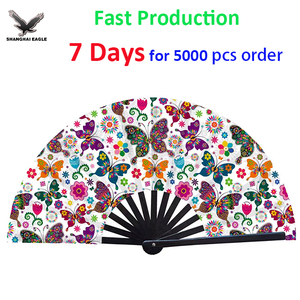 Ventilatori di bambù riflettenti da 33cm per il Club scolastico e l'educazione degli studenti appassionati di tessuti personalizzati per spettacoli musicali di gruppo - Product Image 5