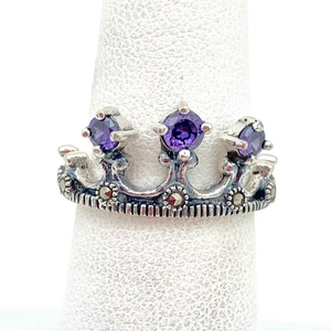 <b>Sterling</b> <b>Silver</b> Amethyst Crown <b>Ring</b> Elegant Gemstone Jewelry Women Gift Handmade <b>Adjustable</b> Wholesale Supplier - Product Image 1