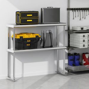 Étagère de rangement de cuisine en acier inoxydable de 48 x 12 pouces avec étagère inférieure réglable - Product Image 2