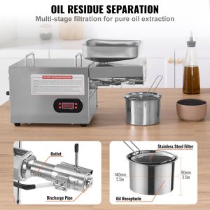 Pressa per Olio Elettrica in Acciaio Inox 850W, Nuova Macchina con Temperatura Regolabile 0-300°C/32-572°F, Estrattore d'Olio a Pressione a Caldo - Product Image 4