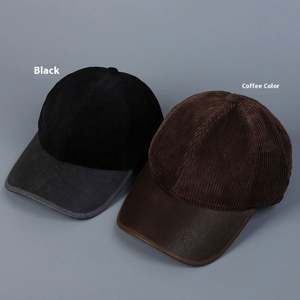 Casquette de baseball unisexe en velours côtelé avec visière en PU, nouvelle tendance mode décontractée pour l'extérieur, collection automne-hiver 2025 - Product Image 2