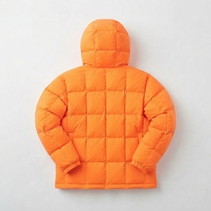 Chaqueta Acolchada con Capucha para Hombre, Color Naranja, Cortavientos, Informal, para Invierno, con Relleno de Poliéster, Cierre de Cremallera, Corte Regular - Product Image 2