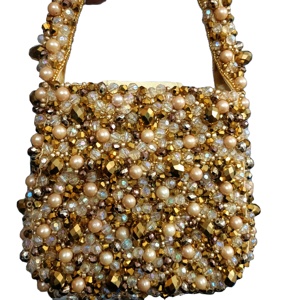 2025 bolso Unisex de un solo hombro Casual de gran capacidad bordado a rayas cosméticos universitarios bolsos de lujo cuentas de moda cristal - Product Image 1
