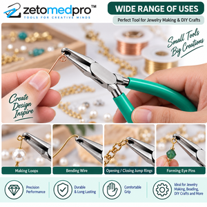 Pince à sertir à pointe arrondie 5,5 pouces en acier inoxydable avec poignée en PVC argentée, couleur de poignée personnalisée, outil de fabrication de bijoux ZETOMEDPRO - Product Image 5