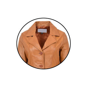 New Arrival 2026 Custom Genuine <b>Leather</b> Jacket Premium Soft Grain Fitted <b>Blazer</b> Women Business Casual Outerwear Wholesale - Product Image 5