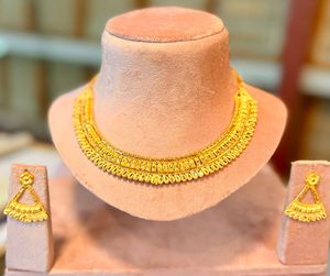 Dubai Vintage Style 24K Gold Plated Zircon Wedding Engagement Jewelry Set for Women - Product Image 3